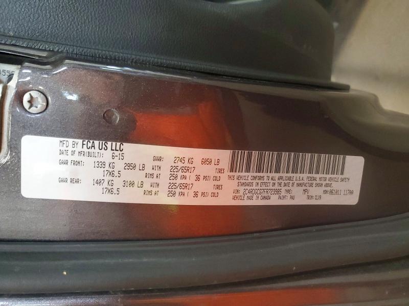 59539146 :رقم المزاد ، 2C4RDGCG7FR723985 vin ، 2015 Dodge Grand Caravan مزاد بيع