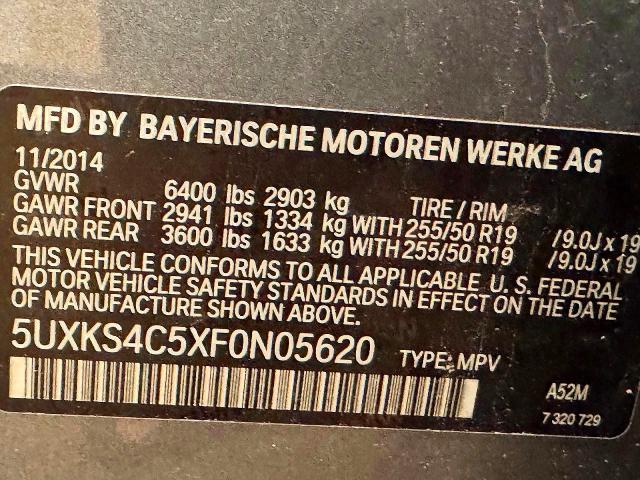 Продаж на аукціоні авто 2015 Bmw X5, vin: 5UXK54C5XF0N05620, номер лоту: 62384316