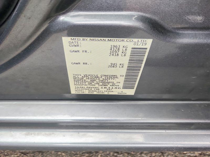 62618486 :رقم المزاد ، 1N4BL4BVXKC183186 vin ، 2019 Nissan Altima مزاد بيع