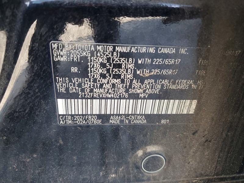 2017 Toyota Rav4 მანქანა იყიდება აუქციონზე, vin: 2T3ZFREVXHW402176, აუქციონის ნომერი: 61536736