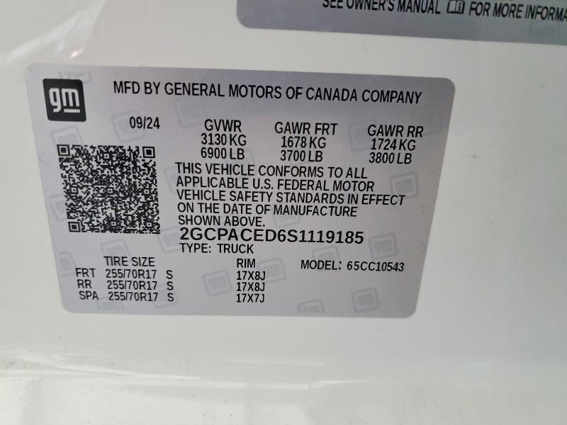 Продаж на аукціоні авто 2025 Chevrolet Silverado, vin: 2GCPACED6S1119185, номер лоту: 61164136