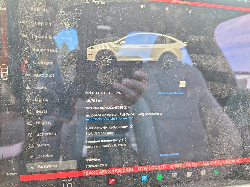 Aukcja sprzedaży 2022 Tesla Model X, vin: 7SAXCAE5XNF358234, numer aukcji: 61887626