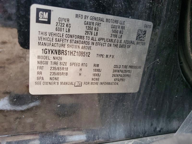 Aukcja sprzedaży 2017 Cadillac Xt5, vin: 1GYKNBRS1HZ108512, numer aukcji: 59800416