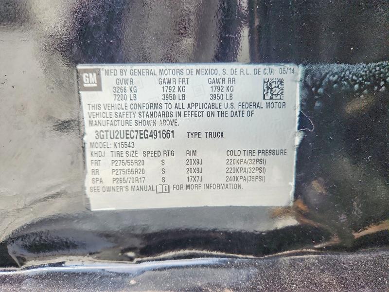 Продаж на аукціоні авто 2014 Gmc Sierra, vin: 3GTU2UEC7EG491661, номер лоту: 59278786