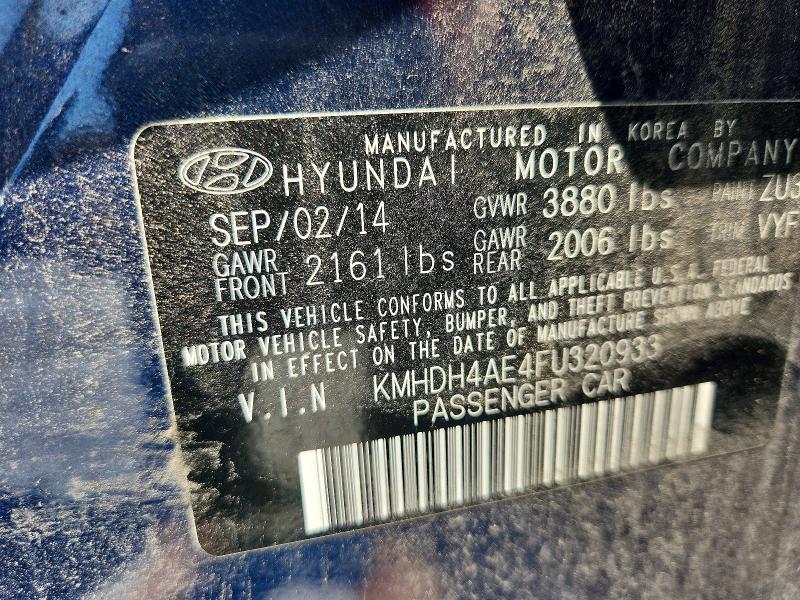 63104326 :رقم المزاد ، KMHDH4AE4FU320933 vin ، 2015 Hyundai Elantra مزاد بيع