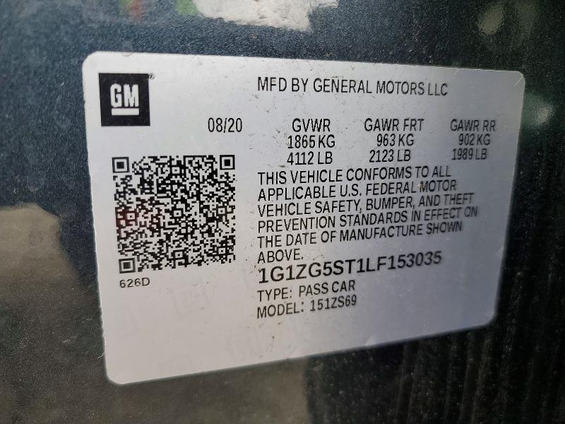 73344795 :رقم المزاد ، 1G1ZG5ST1LF153035 vin ، 2020 Chevrolet Malibu مزاد بيع