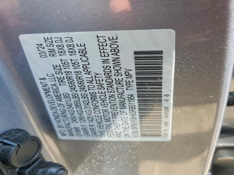 Aukcja sprzedaży 2024 Honda Passport, vin: 5FNYF8H63RB011954, numer aukcji: 59592116