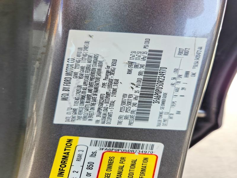 61327406 :رقم المزاد ، 3FA6P0PU5DR234970 vin ، 2013 Ford Fusion مزاد بيع