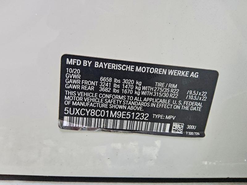 Aukcja sprzedaży 2021 Bmw X6, vin: 5UXCY8C01M9E51232, numer aukcji: 62253256