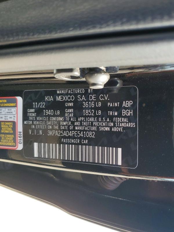 Продаж на аукціоні авто 2023 Kia Rio, vin: 3KPA25AD4PE541082, номер лоту: 58876596