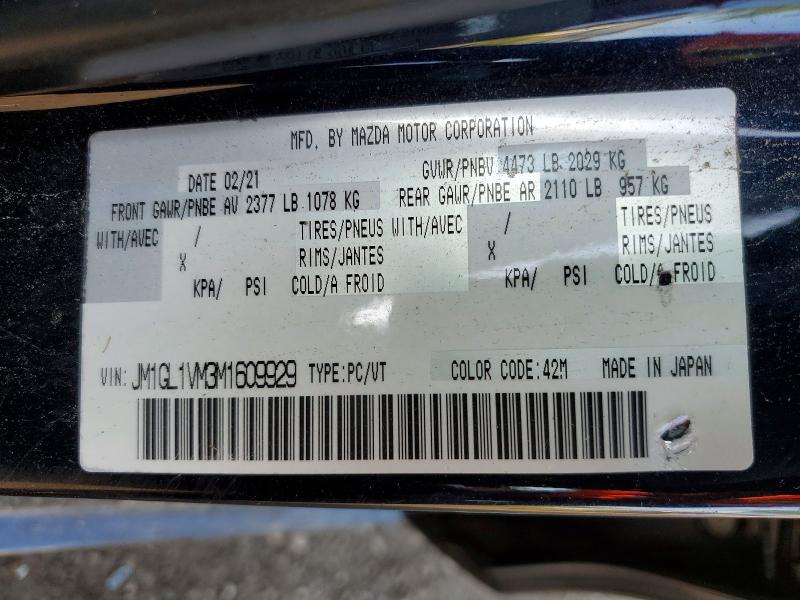 Aukcja sprzedaży 2021 Mazda 6, vin: JM1GL1VM3M1609929, numer aukcji: 59055826