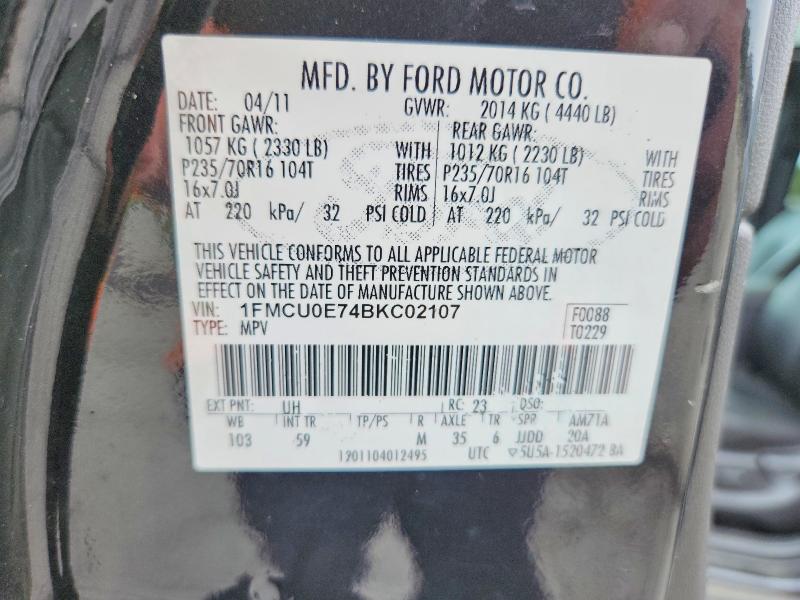 Aukcja sprzedaży 2011 Ford Escape, vin: 1FMCU0E74BKC02107, numer aukcji: 62483186