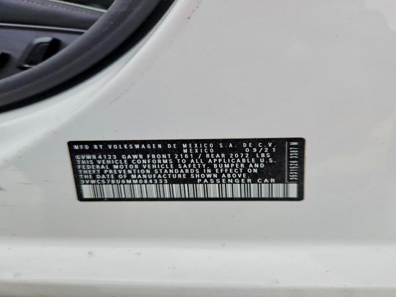Продажа на аукционе авто 2021 Volkswagen Jetta, vin: 3VWC57BU6MM084333, номер лота: 61334346
