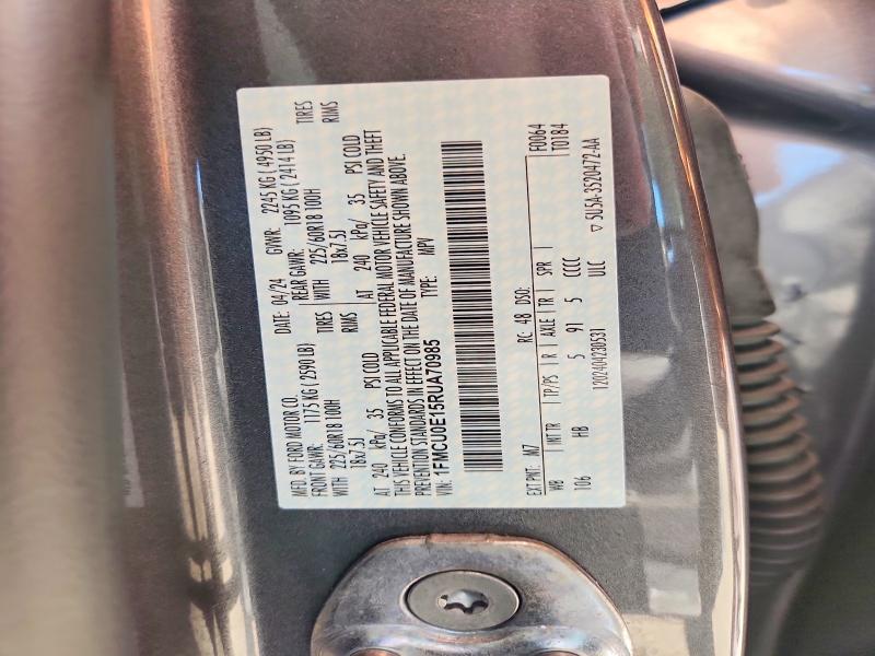 63166906 :رقم المزاد ، 1FMCU0E15RUA70985 vin ، 2024 Ford Escape مزاد بيع
