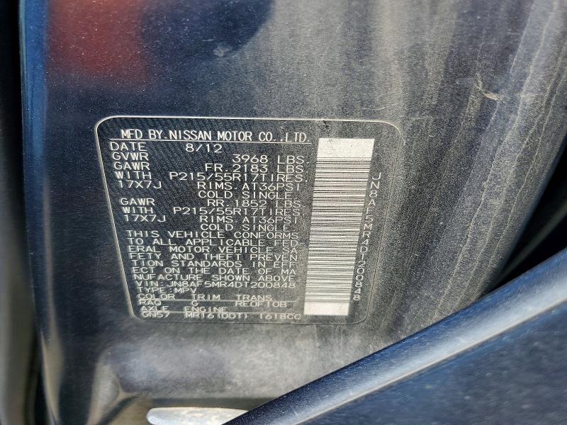 62306796 :رقم المزاد ، JN8AF5MR4DT200848 vin ، 2013 Nissan Juke مزاد بيع