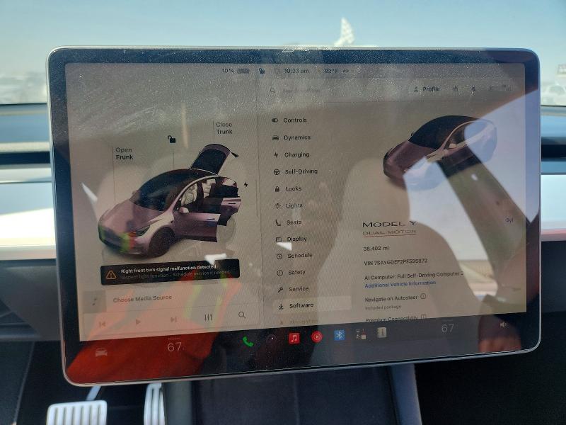 2023 Tesla Model Y მანქანა იყიდება აუქციონზე, vin: 7SAYGDEF2PF595872, აუქციონის ნომერი: 58411126