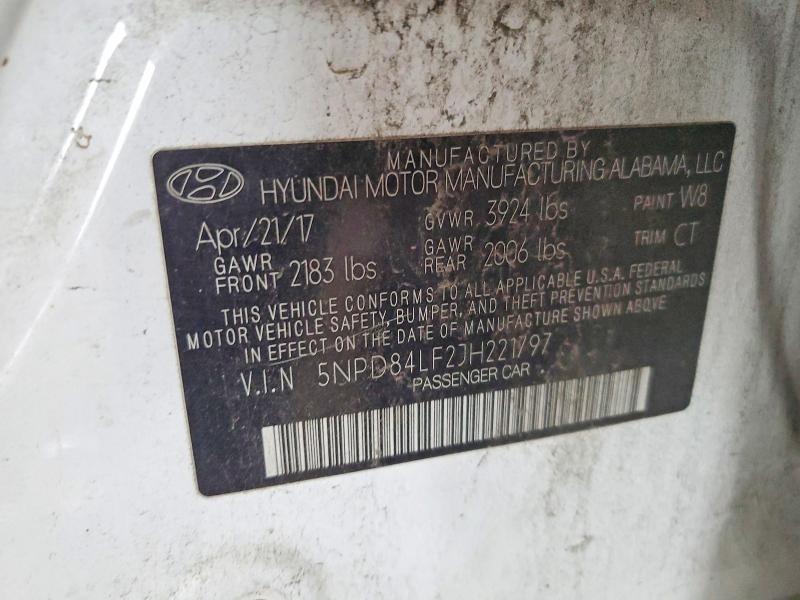 Продаж на аукціоні авто 2018 Hyundai Elantra, vin: 5NPD84LF2JH221797, номер лоту: 60950216