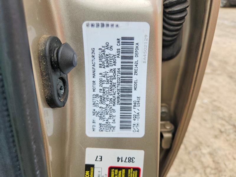 62091646 :رقم المزاد ، 1NXBU40E79Z027164 vin ، 2009 Toyota Corolla مزاد بيع