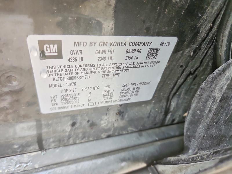 62470546 :رقم المزاد ، KL7CJLSB0MB324714 vin ، 2021 Chevrolet Trax مزاد بيع