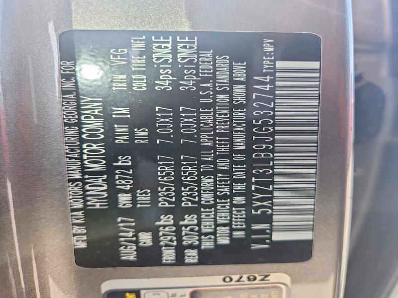 2018 Hyundai Santa Fe Sport მანქანა იყიდება აუქციონზე, vin: 5XYZT3LB9JG532744, აუქციონის ნომერი: 59586556