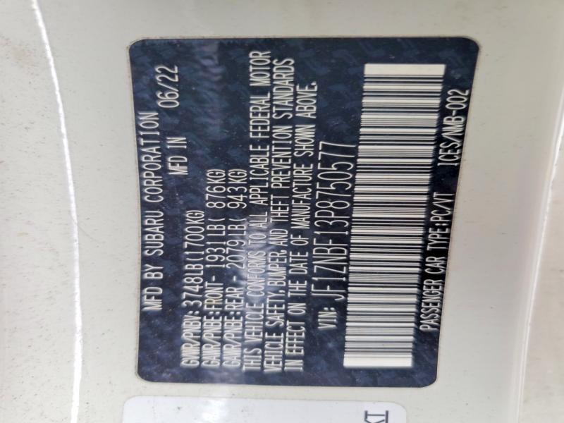 61290856 :رقم المزاد ، JF1ZNBF13P8750577 vin ، 2023 Toyota Gr 86 مزاد بيع