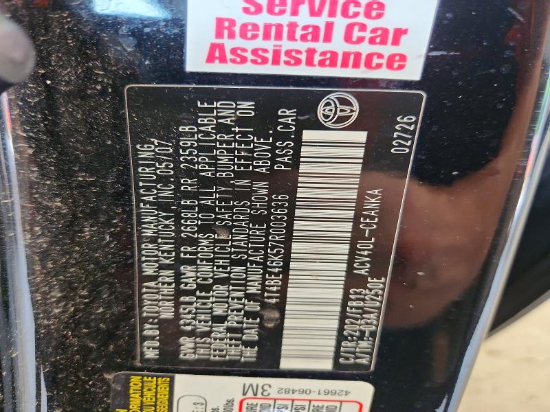 Продажа на аукционе авто 2007 Toyota Camry, vin: 4T4BE46K57R003636, номер лота: 59319876