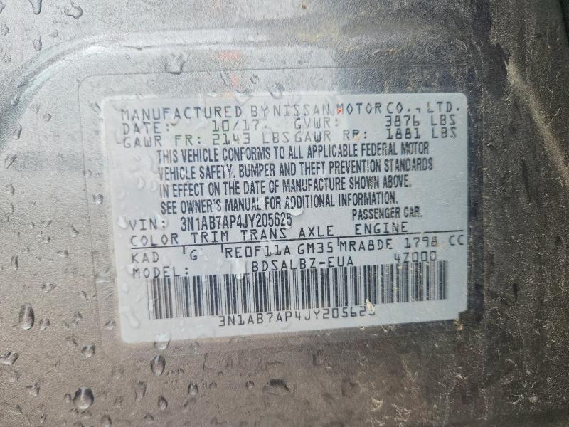 Aukcja sprzedaży 2018 Nissan Sentra, vin: 3N1AB7AP4JY205625, numer aukcji: 61027946
