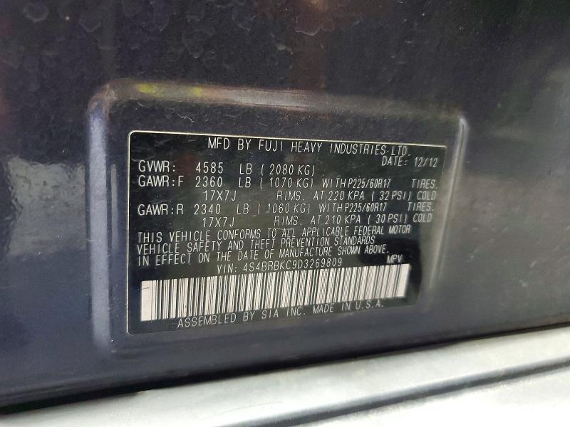 Продажа на аукционе авто 2013 Subaru Outback, vin: 4S4BRBKC9D3269809, номер лота: 60808376
