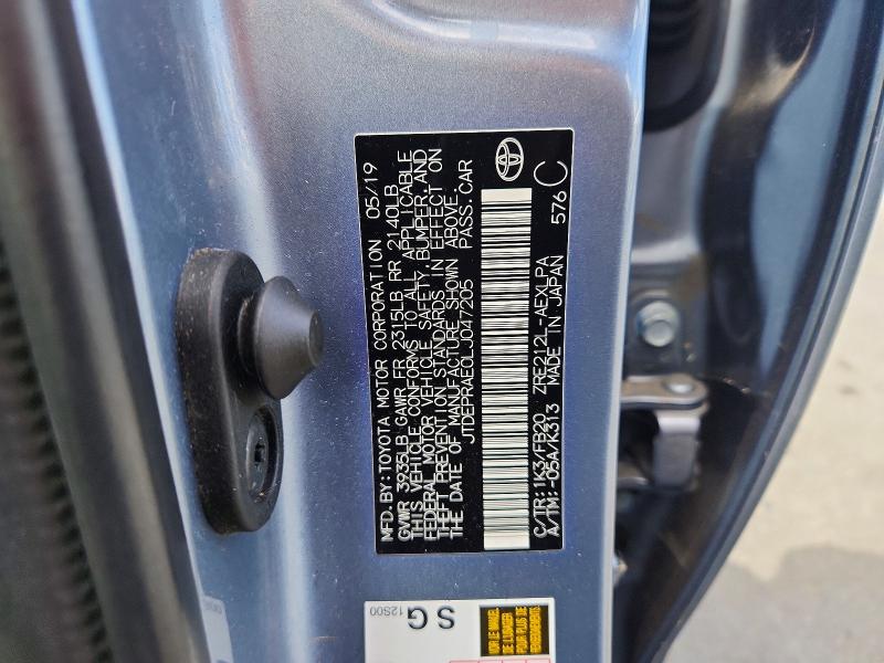 2020 Toyota Corolla მანქანა იყიდება აუქციონზე, vin: JTDEPRAE0LJ047205, აუქციონის ნომერი: 61048136
