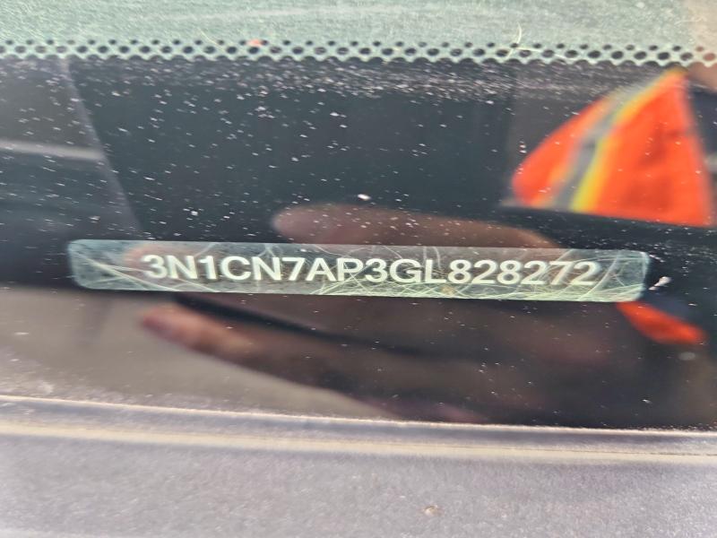 58954416 :رقم المزاد ، 3N1CN7AP3GL828272 vin ، 2016 Nissan Versa مزاد بيع