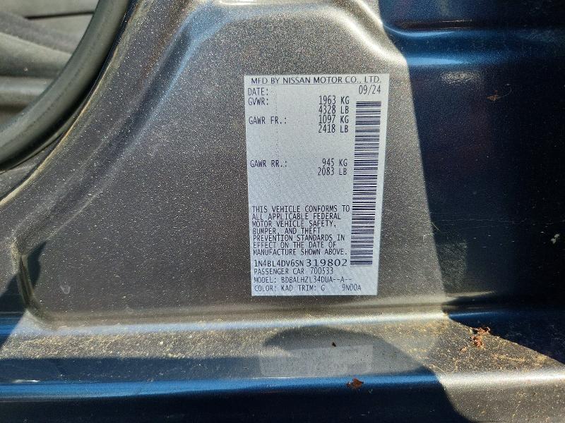 Aukcja sprzedaży 2025 Nissan Altima, vin: 1N4BL4DV6SN319802, numer aukcji: 59032366