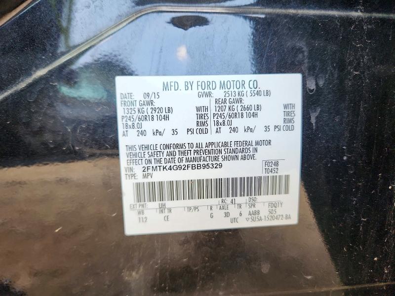 Aukcja sprzedaży 2015 Ford Edge, vin: 2FMTK4G92FBB95329, numer aukcji: 79136125