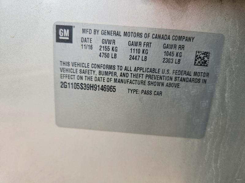 Продажа на аукционе авто 2017 Chevrolet Impala, vin: 2G1105S39H9146965, номер лота: 60994226