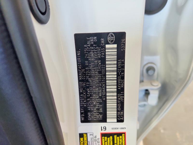 Aukcja sprzedaży 2026 Toyota Camry, vin: 4T1DAACK5TU710022, numer aukcji: 60046236