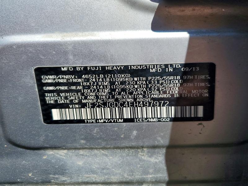 Продажа на аукционе авто 2014 Subaru Forester, vin: JF2SJGDC4EH497972, номер лота: 60144396