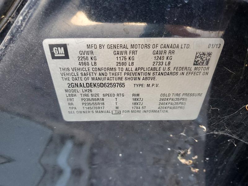 Продажа на аукционе авто 2013 Chevrolet Equinox, vin: 2GNALDEK9D6259765, номер лота: 59405306