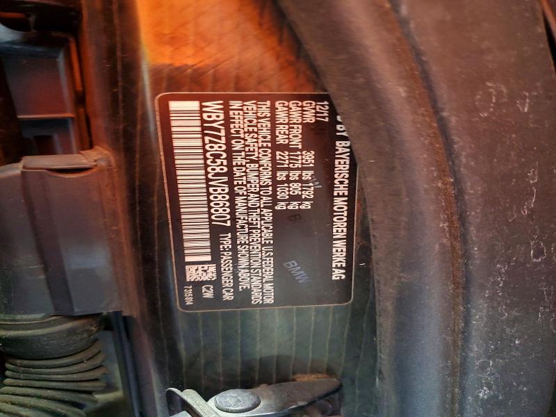 60472006 :رقم المزاد ، WBY7Z8C58JVB86807 vin ، 2018 Bmw I3 مزاد بيع