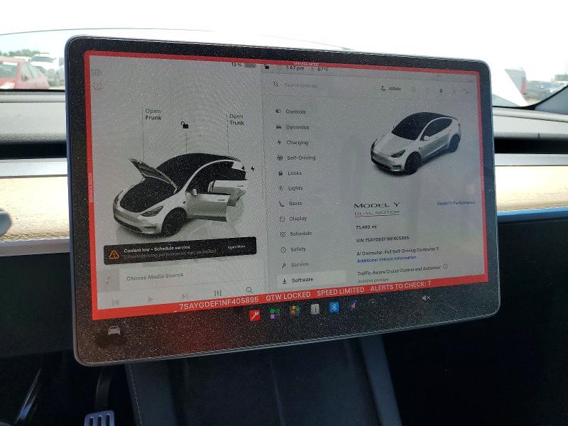 Продажа на аукционе авто 2022 Tesla Model Y, vin: 7SAYGDEF1NF405895, номер лота: 97686105