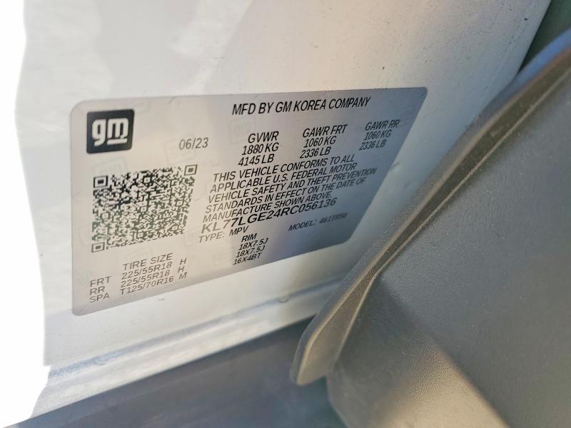 Продажа на аукционе авто 2024 Chevrolet Trax, vin: KL77LGE24RC056136, номер лота: 60530696