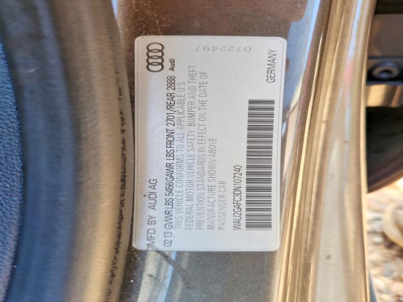 Aukcja sprzedaży 2013 Audi A7, vin: WAU2GAFC3DN107240, numer aukcji: 58831046