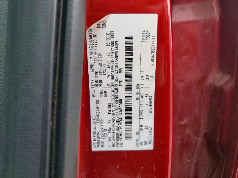 Продаж на аукціоні авто 2018 Ford Escape, vin: 1FMCU9HD4JUA80969, номер лоту: 60204256