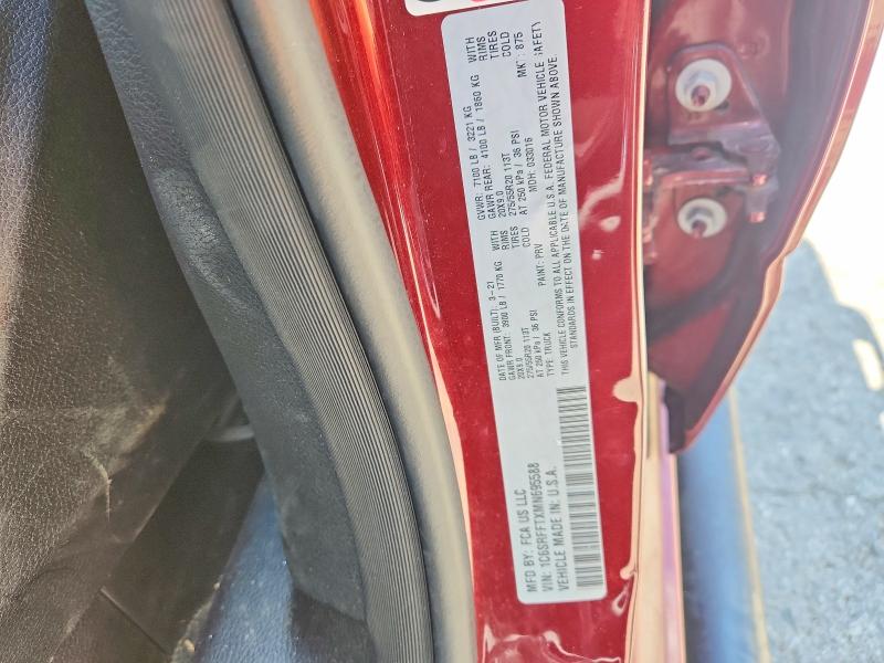 Продажа на аукционе авто 2021 Ram 1500, vin: 1C6SRFFTXMN695588, номер лота: 60561316