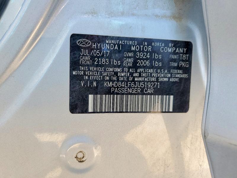 Aukcja sprzedaży 2018 Hyundai Elantra, vin: KMHD84LF6JU519271, numer aukcji: 60788446