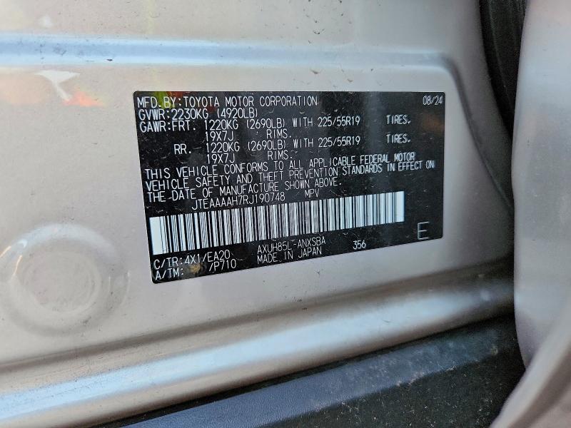 Aukcja sprzedaży 2024 Toyota Venza, vin: JTEAAAAH7RJ190748, numer aukcji: 59810376