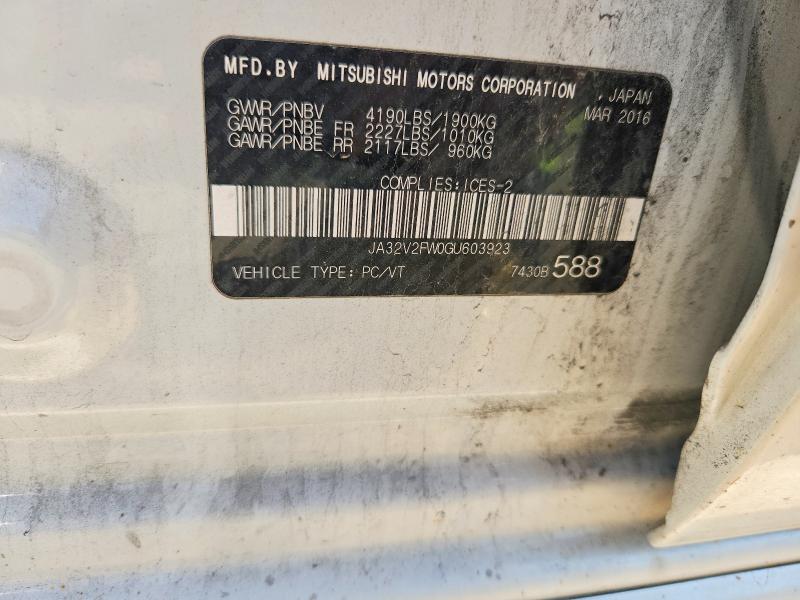 2016 Mitsubishi Lancer მანქანა იყიდება აუქციონზე, vin: JA32V2FW0GU603923, აუქციონის ნომერი: 60244906