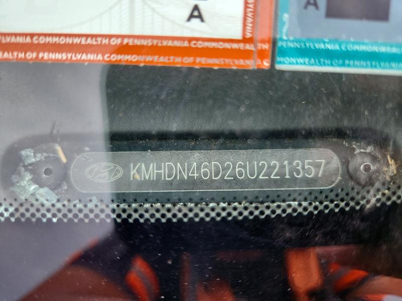 2006 Hyundai Elantra მანქანა იყიდება აუქციონზე, vin: KMHDN46D26U221357, აუქციონის ნომერი: 62689326