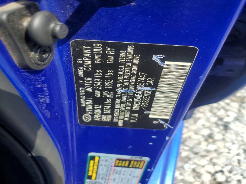 Aukcja sprzedaży 2012 Hyundai Accent, vin: KMHCU5AE4CU057447, numer aukcji: 59371756