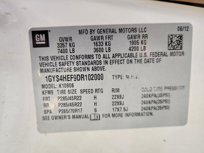 Aukcja sprzedaży 2013 Cadillac Escalade, vin: 1GYS4HEF9DR102000, numer aukcji: 61784066