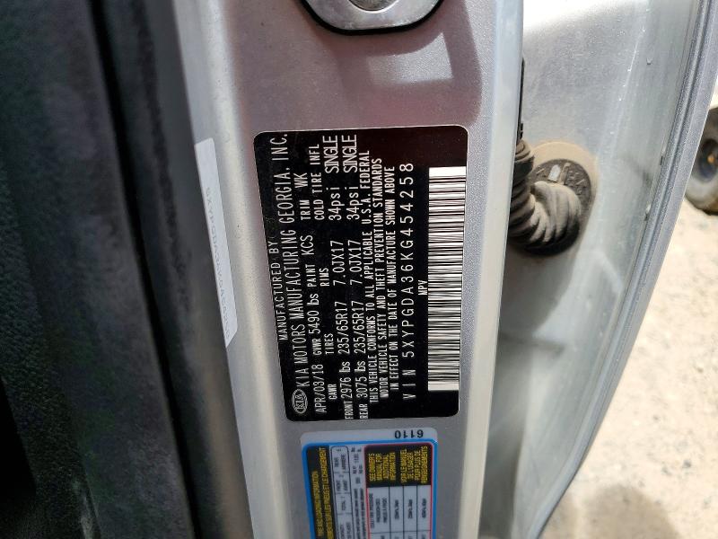 Продаж на аукціоні авто 2019 Kia Sorento, vin: 5XYPGDA36KG454258, номер лоту: 61779856