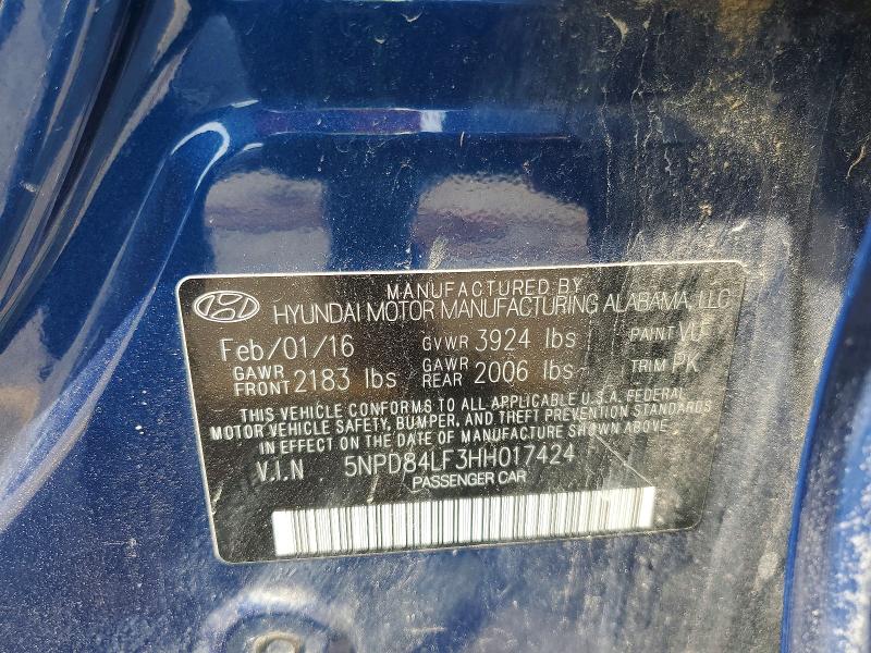 Продажа на аукционе авто 2017 Hyundai Elantra, vin: 5NPD84LF3HH017424, номер лота: 59632636